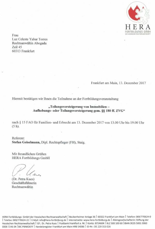 Fortbildungsseminar Familien- und Erbrecht